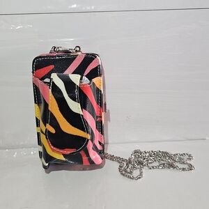 Vibrant Striped Mini Bag with Chain Strap